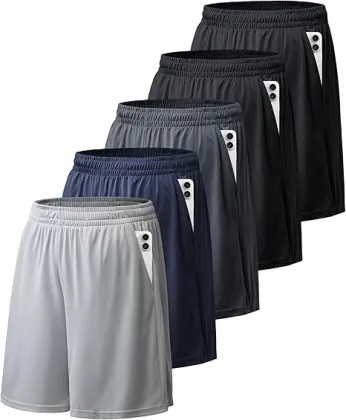 Men's athletic shorts with pockets and elastic waistband quick-drying sportswear workout shorts