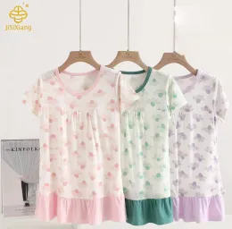 Cute girls printed short-sleeved dress