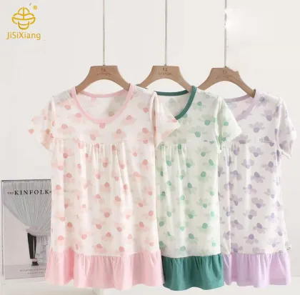 Cute girls printed short-sleeved dress