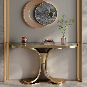 Geometric lines stainless steel table