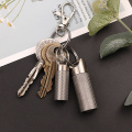 Custom Emergency Titanium Embossed Capsule Keychain