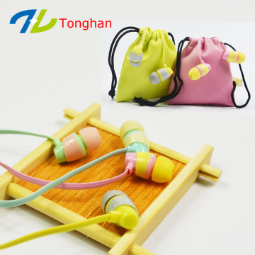 OEM color earphone in ear earplugs with silicone earbuds