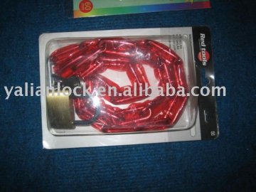 Iron chain padlock with plastic cover