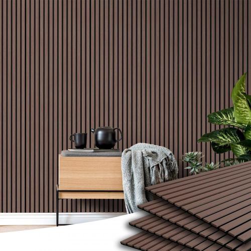 Melamine veneer wood slat panel PVC Acoustic Wall Panel 3D Interior Decorative Panel Manufactory