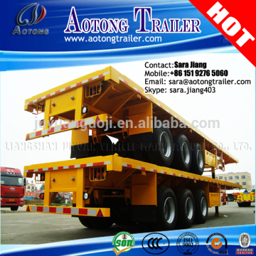 china truck trailer supplier 3 axle 20ft-40 feet flatbed semi trailer for sale portador de contenedores container transportation