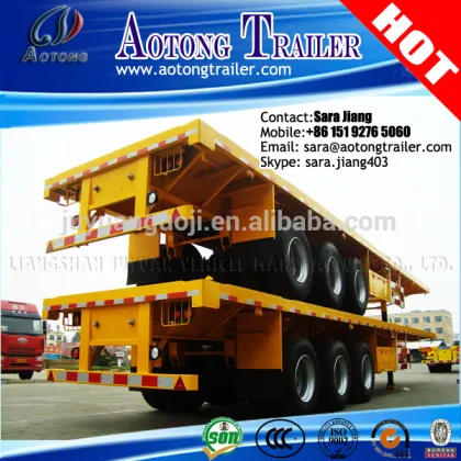 40-50 ft Truck Trailer Use 3 axles flatbed semi trailer/ utility trailer for sale