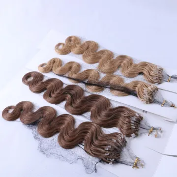 Double Drawn 100% russian remy human ombre micro loop ring hair extension