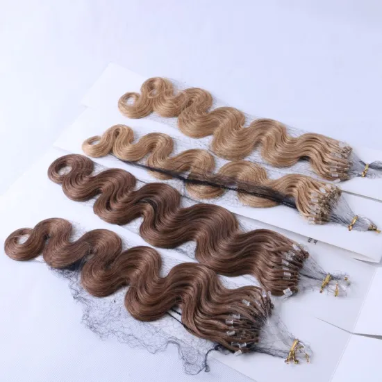 Double Drawn 100% russian remy human ombre micro loop ring hair extension