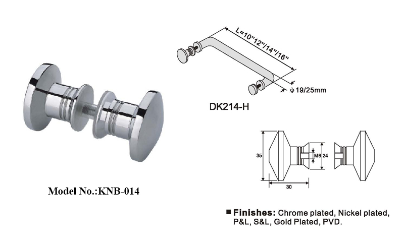 Glass Door Knob Double-sided