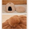 Round and semi-enclosed cat's nest kennel litter cushion