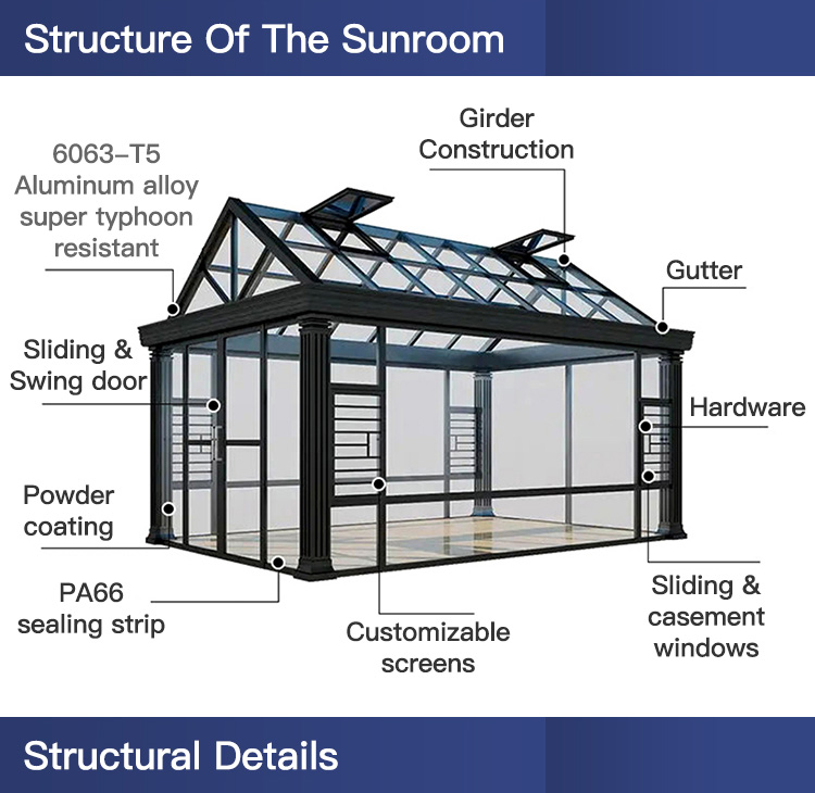 Aluminium Glass Solarium Sunroom