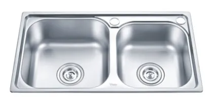 Double bowl kitchen sink equal tub