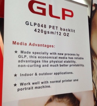 PET backlit banner