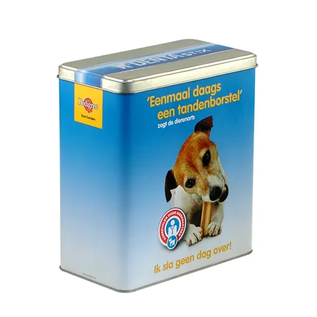 rectangular tin box to pack dog food