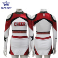 Custom AB crystals red cheer uniform