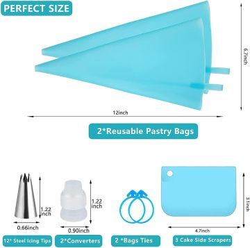 Food Grade Odorless Stainless Steel Cream Pastry Piping Nozzles - Cake Decorating Tools