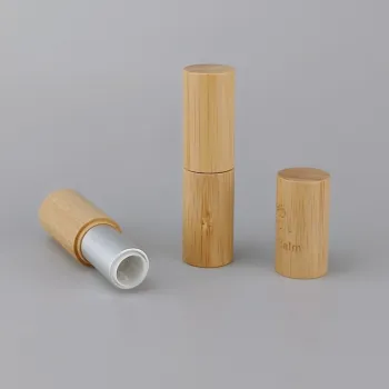 Bamboo Lipstick and Lip Balm Containers: Mini Makeup Tubes for Cosmetics