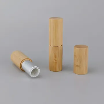 Bamboo Lipstick and Lip Balm Containers: Mini Makeup Tubes for Cosmetics