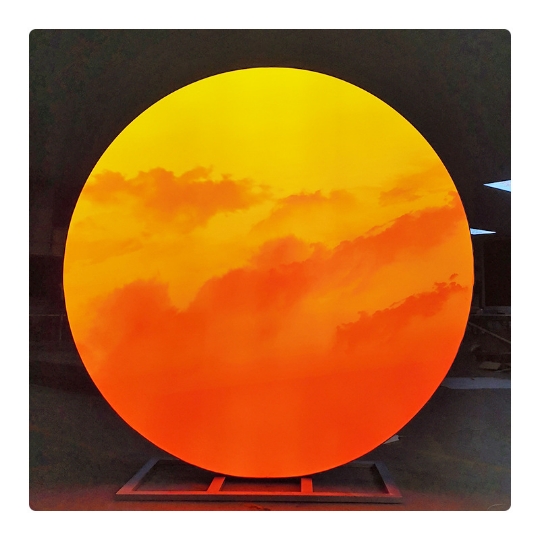 round sunset light box 