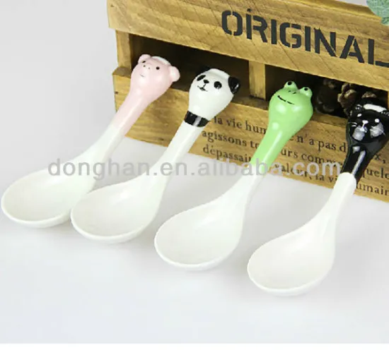 china manufacturer white ceramic spoons different types of ladle baby spoons