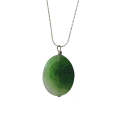 Natural Gemstone Agate Necklace with Silver Chain