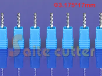 10pcs 1/8" 3.175*17mm end Mill CNC Router Cutter Corn PCB milling bits on Hard wood carbon fiber Glass HDF