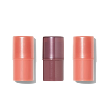 Tubo multilitta multipla monocromatico rosa e caffè colorato - Look di rossetto di lusso