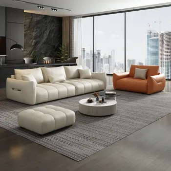 Nordic Luxury Leather Sofa Set for Living Room