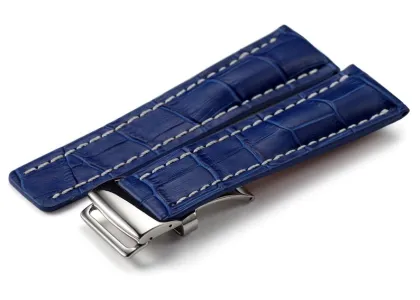 Watch Leather Band for Breitling Luxury Royalblue Watch Strap Watch Belt Watch Bracelet With Deployment Buckle