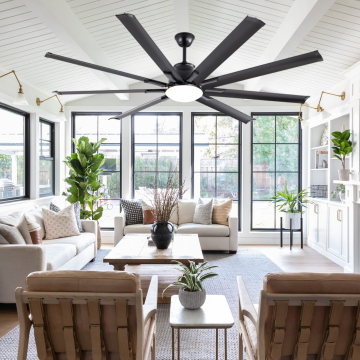 72 Inch Ceiling Fan with 8 Aluminum Blades and Light