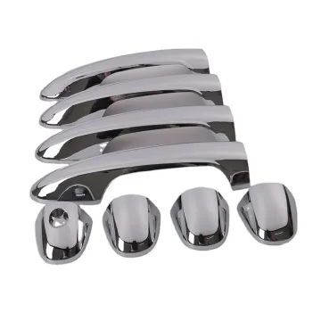 ABS Carbon Fiber Door Handle Cover Chrome Plated for Toyota Vios 2019