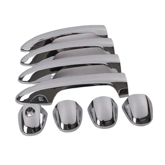ABS Carbon Fiber Door Handle Cover Chrome Plated for Toyota Vios 2019