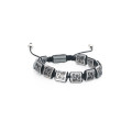 Joyería de moda Hematite Ajustable tejida personalizada Skulls Charm Bracelet para hombres