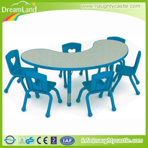 Kindergarten Kids Half Moon Shape Table and Chairs,kids party table and chair
