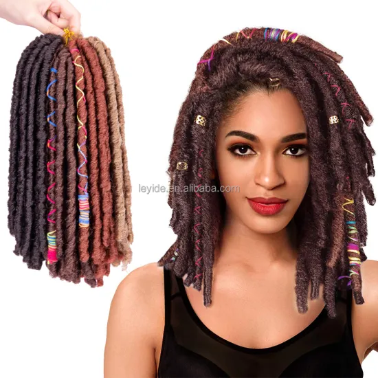 AliLeader New 12" 20 Strands Jumbo Dreadlocks Synthetic Straight Short faux Locs Crochet Braiding Hair Extensions