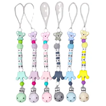 Custom Logo BPA Free Pacifier Clip Chains for Babies