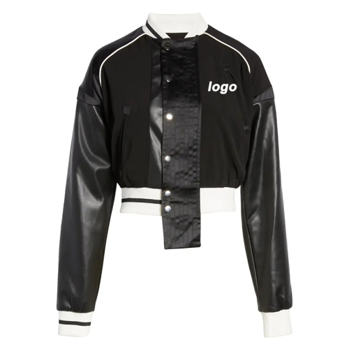 Short Black Women's Baseball Jacket