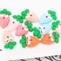 Flat Back Cute Carrot Cartoon Shape Resin Cabochon For Handmade Craftwork Decor Beads Charms Fruits Beads Slime