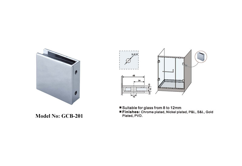 Stainless Steel Glass Panel Clamp Straight Corner