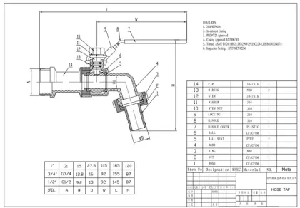 Silicon Sol Casting Hose Tap