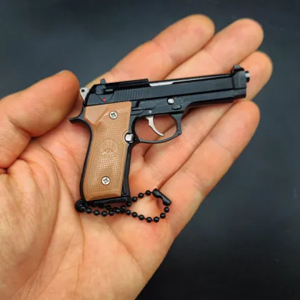 Realistic Fuya Beretta 92F Mini Gun Keychain with Movable Parts