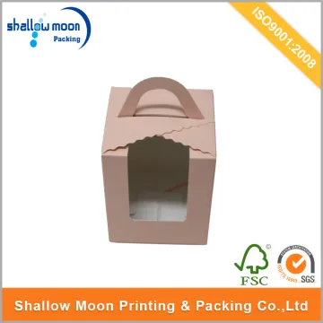 pvc windown cake packaging paper box with ruffles