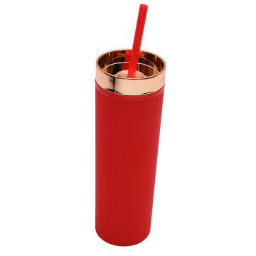 BPA-Free Reusable Acrylic Iced Coffee Mug with Straw