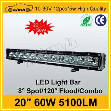 Automobile 20" 5100LM 60W 12v led light bar off road