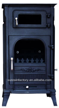 cast iron wood burning solid fuel stove with oven