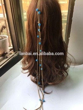 women hair accessories elastic hain bands colorful rope braided cheapfeather headband/hair accessories