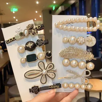 Custom Style Pearl Hair Clips and Pins - 5pcs/6pcs Set
