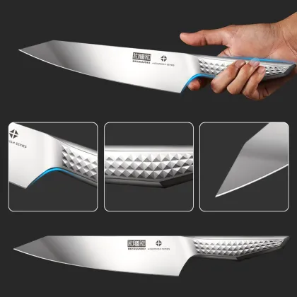 HOSHANHO 8\" Serrated Bread Knife: Ultra-Sharp, Forged German Carbon Stainless Steel for Smooth Bread, Bagel, and Cake slicing