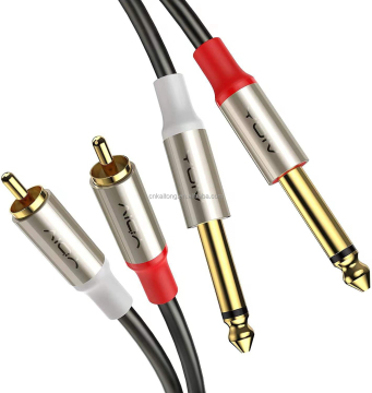 Manufacturer Audio 2 6.35mm Male to 2 RCA Male Dual Stereo Audio Adapter Cable