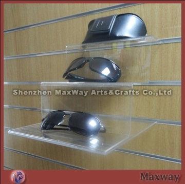 Slat wall transparent 3 tier acrylic goggle/sunglass hodler